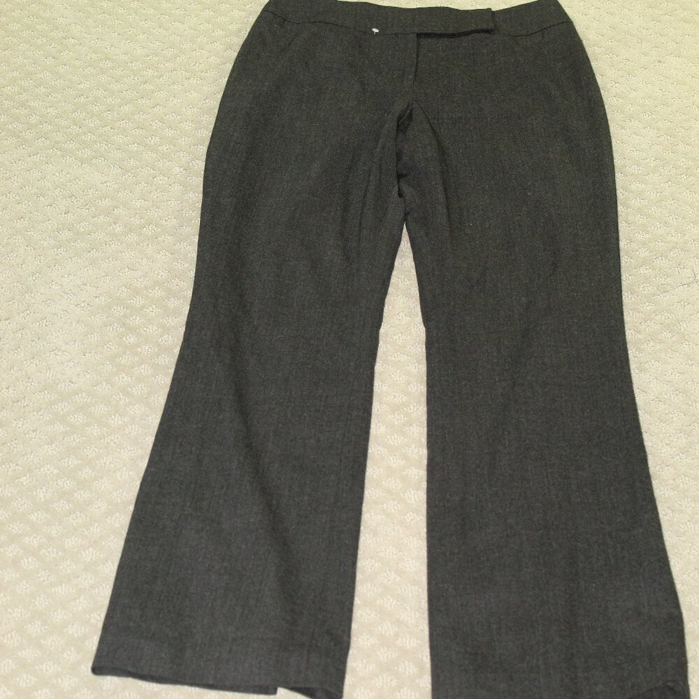 NWOT Talbots 8 Dark Gray Wool Stretch Trousers Pants Fully Lined Wide Leg